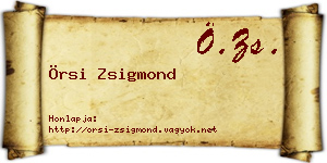 Örsi Zsigmond névjegykártya